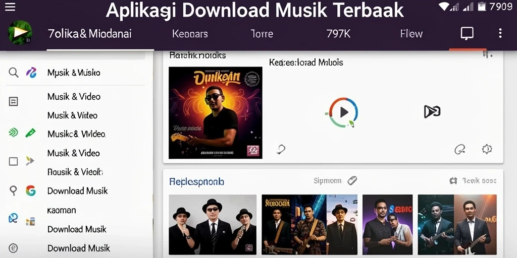 Tampilan antarmuka aplikasi 797K untuk Download Musik yang user-friendly.