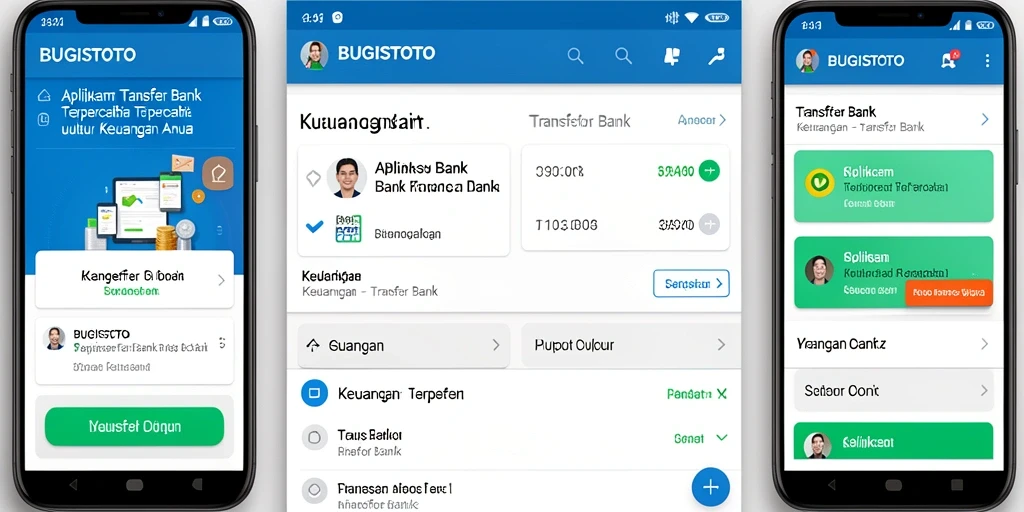 Antarmuka aplikasi BUGISTOTO yang intuitif dan sederhana untuk Transfer Bank.