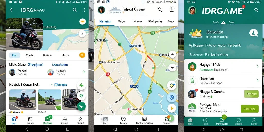 Antarmuka pengguna IDRGAME yang sederhana dan informatif untuk navigasi motor.