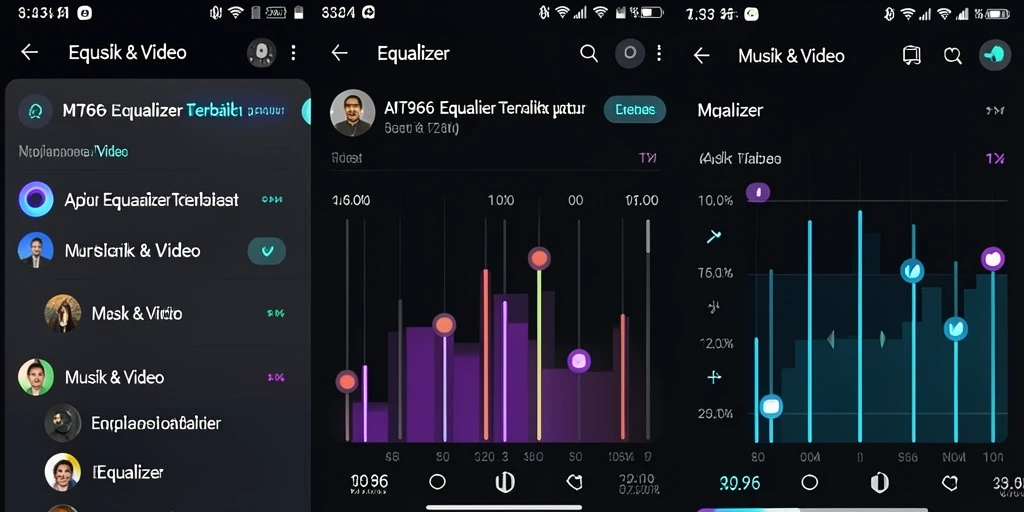 Antarmuka aplikasi Equalizer MT966 yang user-friendly dan fungsional.