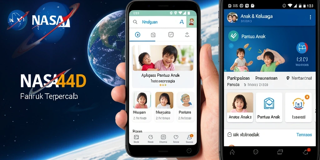 Antarmuka aplikasi NASA4D yang interaktif dan ramah anak.