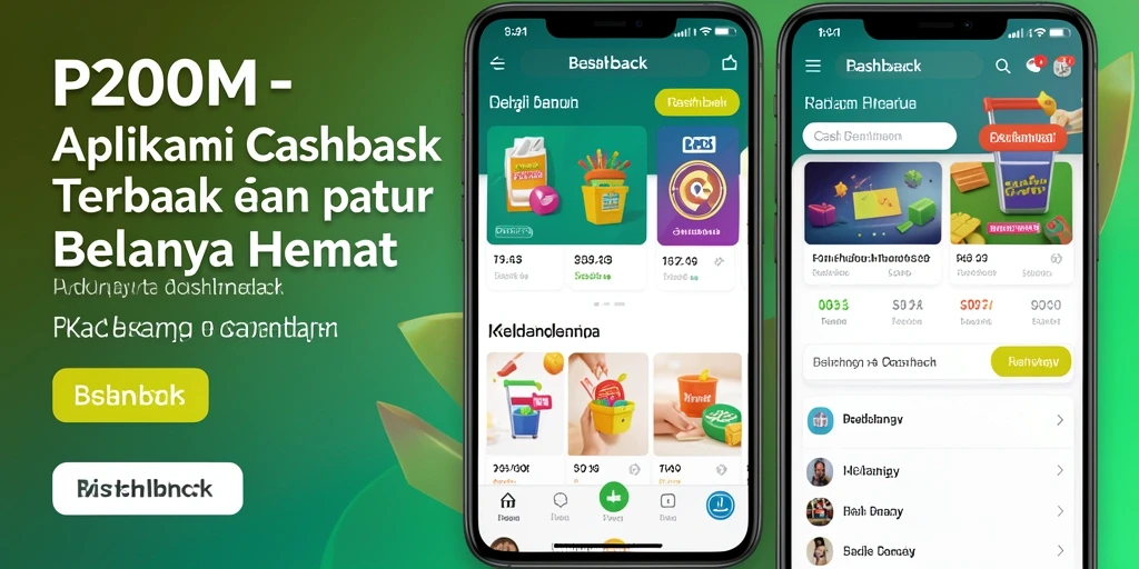 Antarmuka P200M menampilkan berbagai penawaran cashback menarik untuk pengguna.