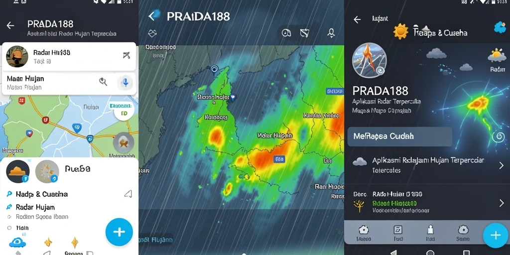 Antarmuka aplikasi PRADA188 menampilkan fitur radar hujan secara jelas dan informatif.
