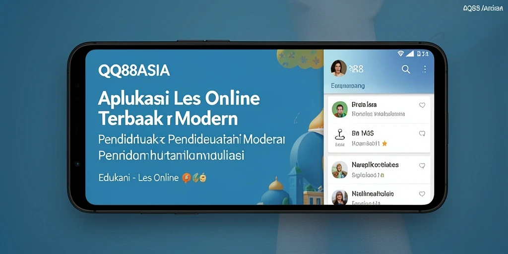 Screenshot aplikasi QQ88ASIA menampilkan antarmuka Les Online yang interaktif.