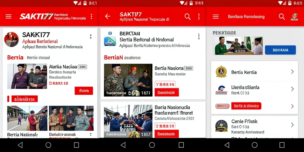 Antarmuka aplikasi SAKTI77 menampilkan berita terkini dengan jelas.